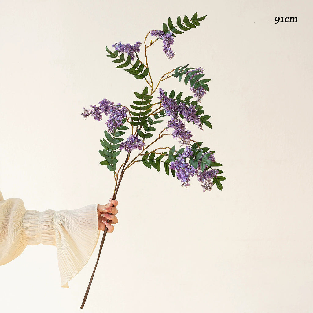 Grande Tige de Lilas Artificiel 91cm, Fleur Aspect Naturel, Décoration Maison de Campagne, Vase, Mariage Bohème, Composition Florale Élégante