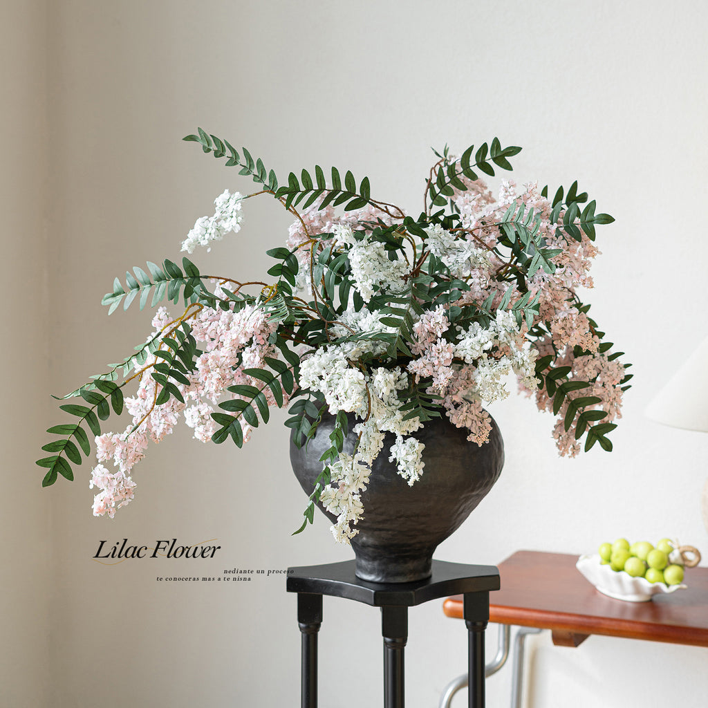 Grande Tige de Lilas Artificiel 91cm, Fleur Aspect Naturel, Décoration Maison de Campagne, Vase, Mariage Bohème, Composition Florale Élégante