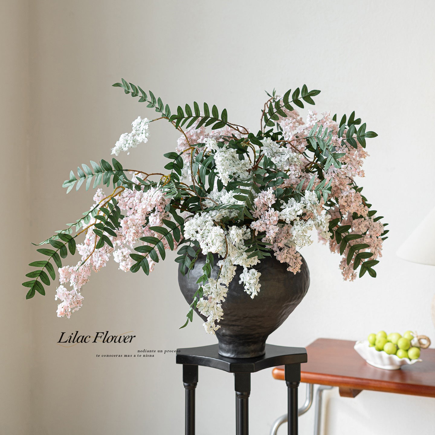 Grande Tige de Lilas Artificiel 91cm, Fleur Aspect Naturel, Décoration Maison de Campagne, Vase, Mariage Bohème, Composition Florale Élégante