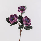 Branche de Magnolia Artificiel 70 cm, Fleur Touche Réelle, Décoration d'Intérieur Élégance Rétro, Bouquet Mariage Champêtre, Composition Florale