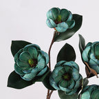 Branche de Magnolia Artificiel 70 cm, Fleur Touche Réelle, Décoration d'Intérieur Élégance Rétro, Bouquet Mariage Champêtre, Composition Florale