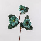 Branche de Magnolia Artificiel 70 cm, Fleur Touche Réelle, Décoration d'Intérieur Élégance Rétro, Bouquet Mariage Champêtre, Composition Florale