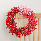 Couronne de Noël Artificielle avec Baies Rouges, Décoration de Porte Élégante, Style Rustique Campagne Chic, pour Fêtes, Mariage et Maison