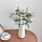 Oreille d'Ours Artificielle (Stachys), 37 cm, Tige Floquée au Réalisme Saisissant, Vert Poudré, pour Déco Champêtre, Mariage, Maison