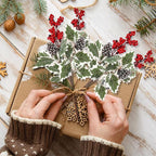 Lot de 2 Bouquets Artificiels Baies Rouges et Pommes de Pin, 41 cm, Feuillage Givré, Décoration de Noël, Ambiance Champêtre pour Maison, Mariage, Fêtes