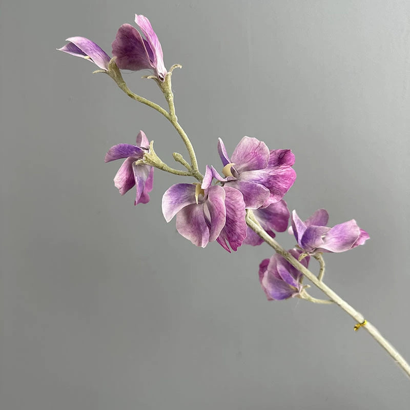 Fleurs Artificielles Pois de Senteur, Grande Tige 63 cm, Toucher Réel, Bouquet Décoratif pour Vase, Maison, Mariage Champêtre, Ambiance Rétro