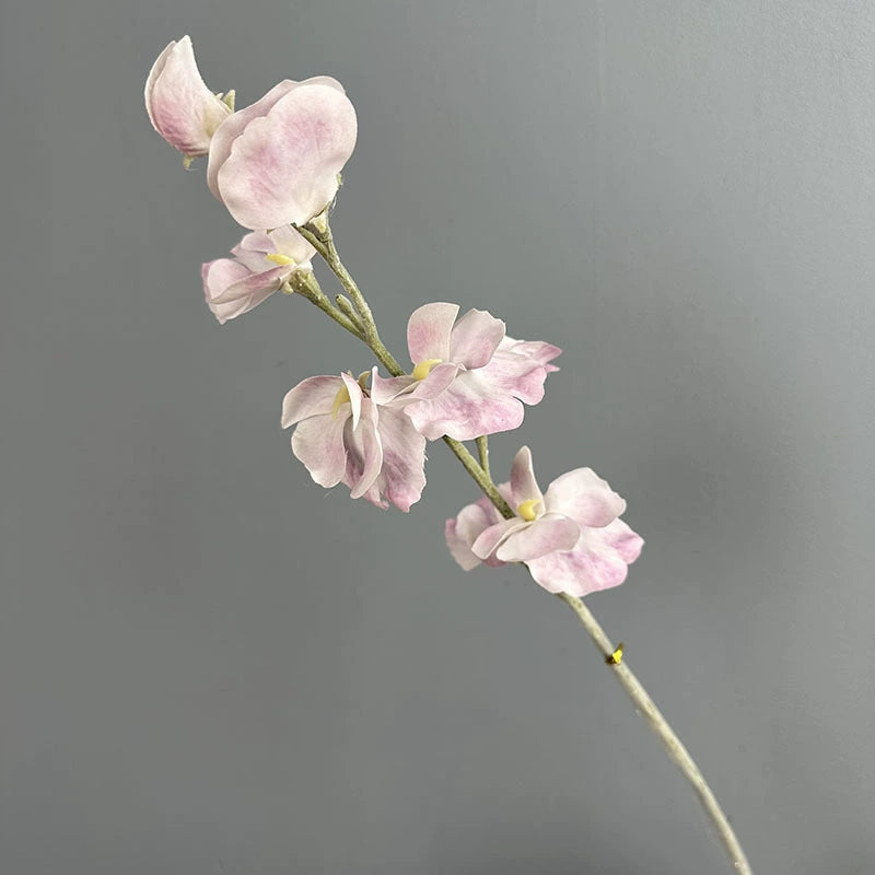 Fleurs Artificielles Pois de Senteur, Grande Tige 63 cm, Toucher Réel, Bouquet Décoratif pour Vase, Maison, Mariage Champêtre, Ambiance Rétro