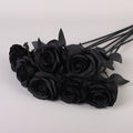 Rose Noire Artificielle Grande Tige 50cm, Fleur Gothique Ultra-Réaliste, Décoration Mariage Bohème Sombre, Maison, Fête, Qualité Premium