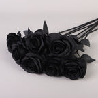 Rose Noire Artificielle Grande Tige 50cm, Fleur Gothique Ultra-Réaliste, Décoration Mariage Bohème Sombre, Maison, Fête, Qualité Premium