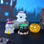 Figurines Halloween Phosphorescentes, Fantômes & Citrouilles en Résine, Décoration Poétique pour Micro-Paysage, Jardin de Fées, Bricolage DIY
