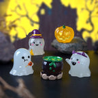 Figurines Halloween Phosphorescentes, Fantômes & Citrouilles en Résine, Décoration Poétique pour Micro-Paysage, Jardin de Fées, Bricolage DIY