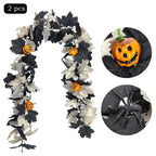 Décoration d'Halloween en Vigne Artificielle, 200 cm, Feuilles d'Erable et Citrouilles, Parfait pour Mariages, Intérieur et Extérieur, Événements Festifs