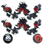 Décoration d'Halloween en Vigne Artificielle, 200 cm, Feuilles d'Erable et Citrouilles, Parfait pour Mariages, Intérieur et Extérieur, Événements Festifs