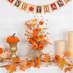 Petit Arbre Artificiel d'Automne 40 cm, Citrouilles & Feuilles d'Érable, Centre de Table Rustique, Déco Maison Esprit Campagne Chic, Mariage