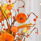 Petit Arbre Artificiel d'Automne 40 cm, Citrouilles & Feuilles d'Érable, Centre de Table Rustique, Déco Maison Esprit Campagne Chic, Mariage