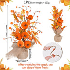 Petit Arbre Artificiel d'Automne 40 cm, Citrouilles & Feuilles d'Érable, Centre de Table Rustique, Déco Maison Esprit Campagne Chic, Mariage