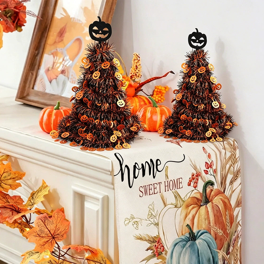 Chapeau de Sorcière Halloween Décoration, Suspension Scintillante 40cm, Argenté ou Orange, Déco Festive pour Porte, Jardin, Événements à Thème