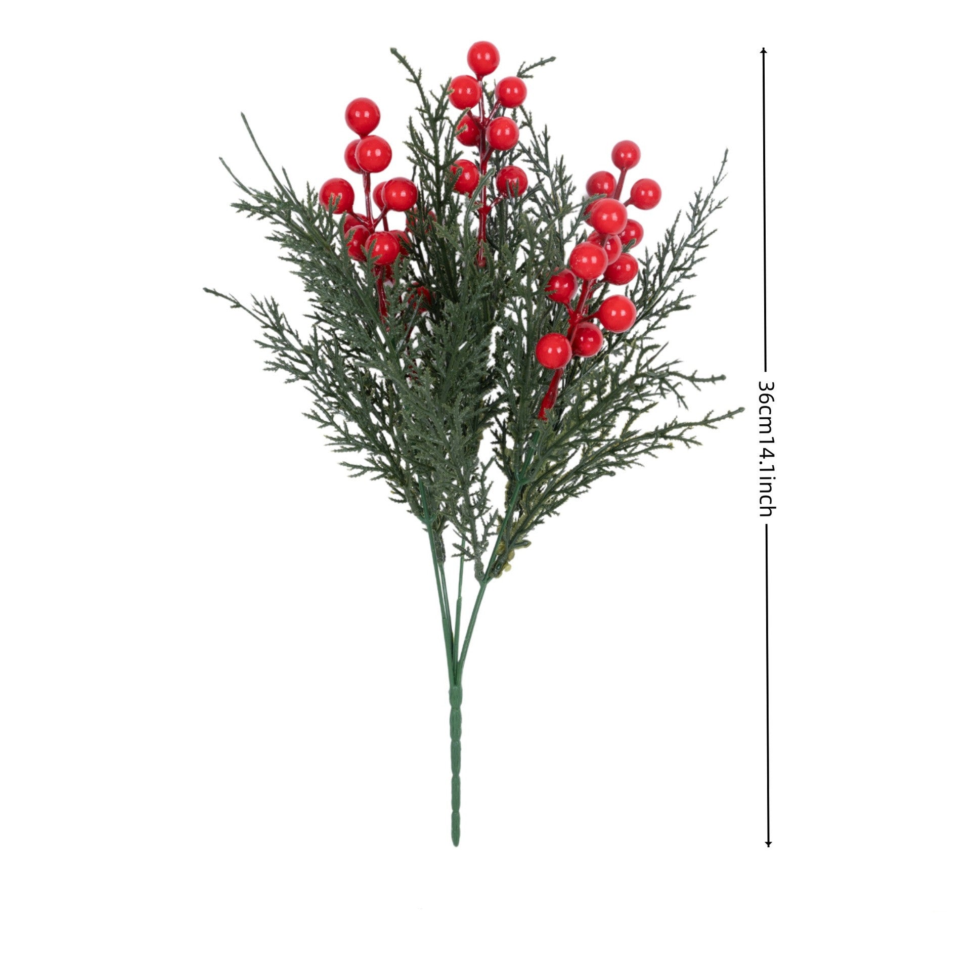 Lot de 2 Branches de Baies Artificielles Rouges, 31/36cm, Aspect Naturel, Décoration Noël, Mariage Champêtre, Composition Florale