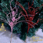 Bouquet de Noël 10 branches avec cônes de pin, décorations scintillantes or et argent, 50 cm, parfait pour mariage, décoration intérieure, Noël, événements