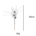 Bouquet de Noël 10 branches avec cônes de pin, décorations scintillantes or et argent, 50 cm, parfait pour mariage, décoration intérieure, Noël, événements