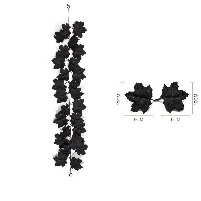 Vigne de Feuilles d'Érable Noires 100-200 cm, Décorations Murales en Faux, Idéal pour Mariages, Décor de Maison, Terrasses, et Fêtes