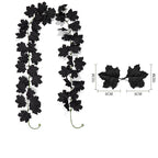 Vigne de Feuilles d'Érable Noires 100-200 cm, Décorations Murales en Faux, Idéal pour Mariages, Décor de Maison, Terrasses, et Fêtes