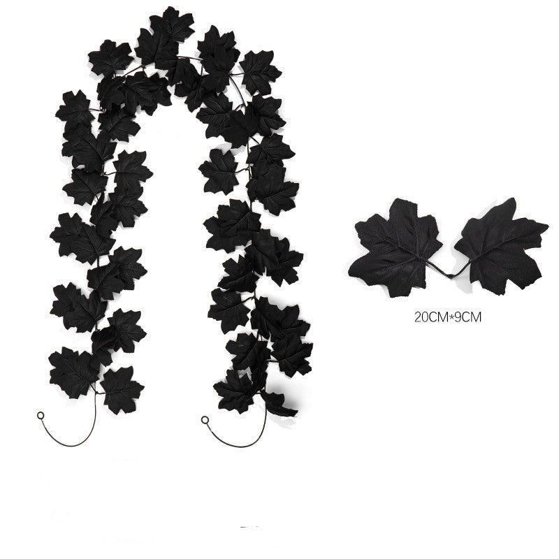 Vigne de Feuilles d'Érable Noires 100-200 cm, Décorations Murales en Faux, Idéal pour Mariages, Décor de Maison, Terrasses, et Fêtes