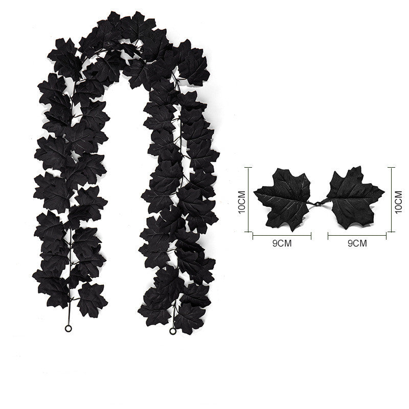 Vigne de Feuilles d'Érable Noires 100-200 cm, Décorations Murales en Faux, Idéal pour Mariages, Décor de Maison, Terrasses, et Fêtes