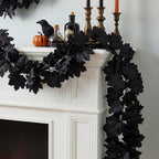 Vigne de Feuilles d'Érable Noires 100-200 cm, Décorations Murales en Faux, Idéal pour Mariages, Décor de Maison, Terrasses, et Fêtes