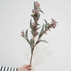 Eucalyptus artificiel 76 cm, décor haut de gamme, bleu, violet, jaune, rouge, idéal pour vase, décoration intérieure, mariage, ambiance champêtre