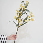 Eucalyptus artificiel 76 cm, décor haut de gamme, bleu, violet, jaune, rouge, idéal pour vase, décoration intérieure, mariage, ambiance champêtre