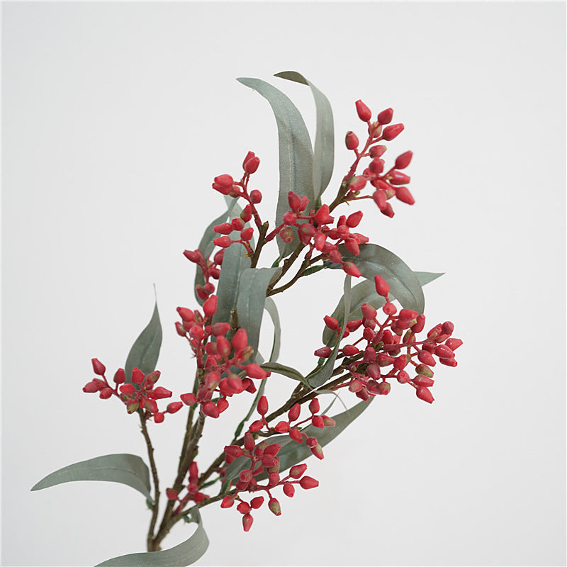 Eucalyptus artificiel 76 cm, décor haut de gamme, bleu, violet, jaune, rouge, idéal pour vase, décoration intérieure, mariage, ambiance champêtre