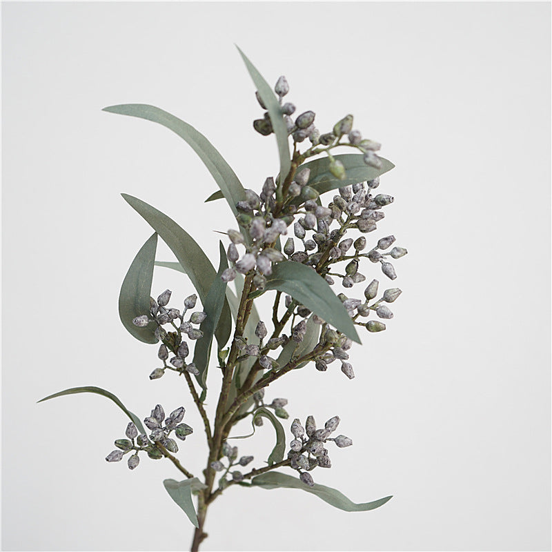 Eucalyptus artificiel 76 cm, décor haut de gamme, bleu, violet, jaune, rouge, idéal pour vase, décoration intérieure, mariage, ambiance champêtre