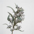 Eucalyptus artificiel 76 cm, décor haut de gamme, bleu, violet, jaune, rouge, idéal pour vase, décoration intérieure, mariage, ambiance champêtre