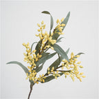 Eucalyptus artificiel 76 cm, décor haut de gamme, bleu, violet, jaune, rouge, idéal pour vase, décoration intérieure, mariage, ambiance champêtre