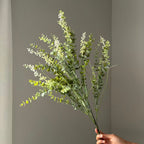 Branche d'Eucalyptus Artificielle 64 cm, Toucher Réel, Rose Gris Poudré, Décoration Maison, Mariage, Bouquet, Style Campagne Chic