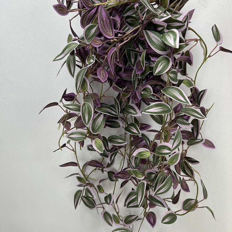 Plante Artificielle Retombante 75 cm, Guirlande Feuillage Misère Violette, Fausse Plante Suspendue Réaliste, Déco Murale Bohème, Intérieur, Mariage