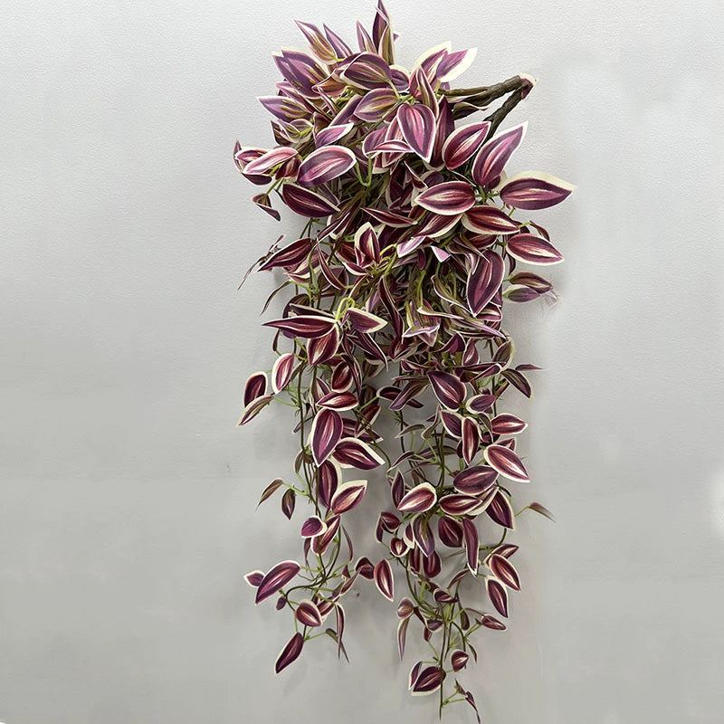 Plante Artificielle Retombante 75 cm, Guirlande Feuillage Misère Violette, Fausse Plante Suspendue Réaliste, Déco Murale Bohème, Intérieur, Mariage