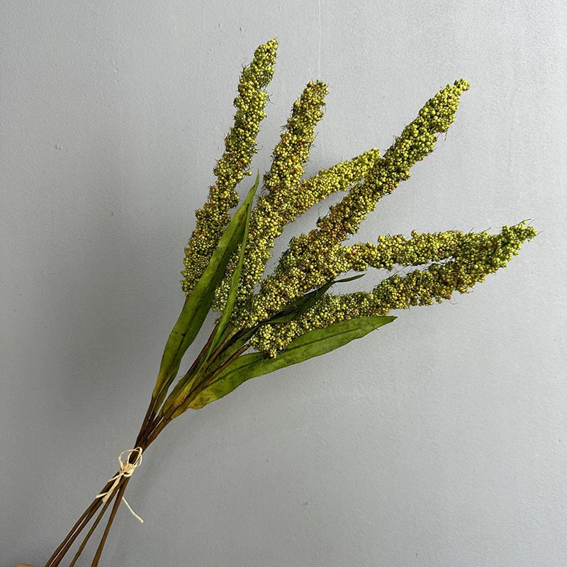 Faux Épis de Blé Naturels 53 cm, Décoration Élégante en Orange, Vert, Jaune, Idéal pour Mariages, Intérieurs et Espaces Extérieurs
