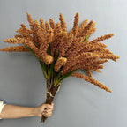 Faux Épis de Blé Naturels 53 cm, Décoration Élégante en Orange, Vert, Jaune, Idéal pour Mariages, Intérieurs et Espaces Extérieurs