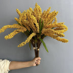 Faux Épis de Blé Naturels 53 cm, Décoration Élégante en Orange, Vert, Jaune, Idéal pour Mariages, Intérieurs et Espaces Extérieurs