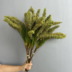 Faux Épis de Blé Naturels 53 cm, Décoration Élégante en Orange, Vert, Jaune, Idéal pour Mariages, Intérieurs et Espaces Extérieurs