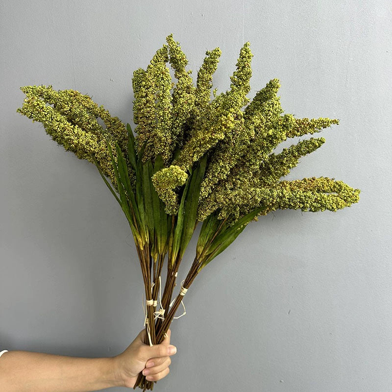 Faux Épis de Blé Naturels 53 cm, Décoration Élégante en Orange, Vert, Jaune, Idéal pour Mariages, Intérieurs et Espaces Extérieurs