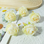 Têtes de Roses Artificielles 5cm, Lot de 5, Style Rétro Français, Réalisme Saisissant pour Mariage, DIY, Corsage, Décoration Champêtre