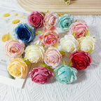 Têtes de Roses Artificielles 5cm, Lot de 5, Style Rétro Français, Réalisme Saisissant pour Mariage, DIY, Corsage, Décoration Champêtre