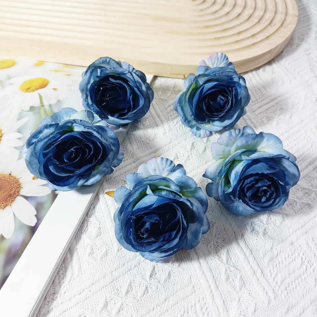 Têtes de Roses Artificielles 5cm, Lot de 5, Style Rétro Français, Réalisme Saisissant pour Mariage, DIY, Corsage, Décoration Champêtre