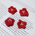 Lot de 5 Petites Fleurs en Laine Tricotées, 3 cm, Style Marguerite Fait Main, Déco Bohème Champêtre pour Mariage, DIY, Scrapbooking, Accessoires