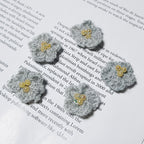 Lot de 5 Petites Fleurs en Laine Tricotées, 3 cm, Style Marguerite Fait Main, Déco Bohème Champêtre pour Mariage, DIY, Scrapbooking, Accessoires