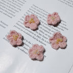 Lot de 5 Petites Fleurs en Laine Tricotées, 3 cm, Style Marguerite Fait Main, Déco Bohème Champêtre pour Mariage, DIY, Scrapbooking, Accessoires