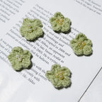 Lot de 5 Petites Fleurs en Laine Tricotées, 3 cm, Style Marguerite Fait Main, Déco Bohème Champêtre pour Mariage, DIY, Scrapbooking, Accessoires